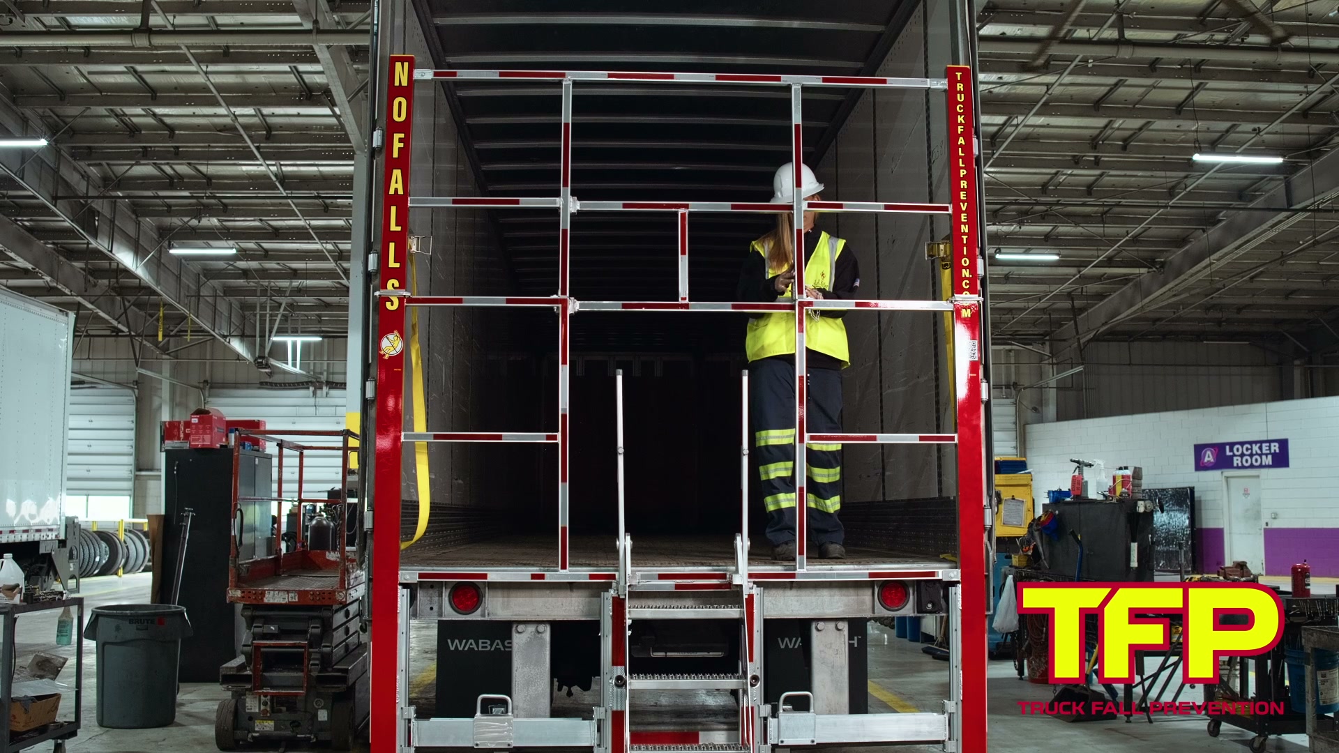 Enclosed Trailer Rear Rolling Panel with Ladder Demo