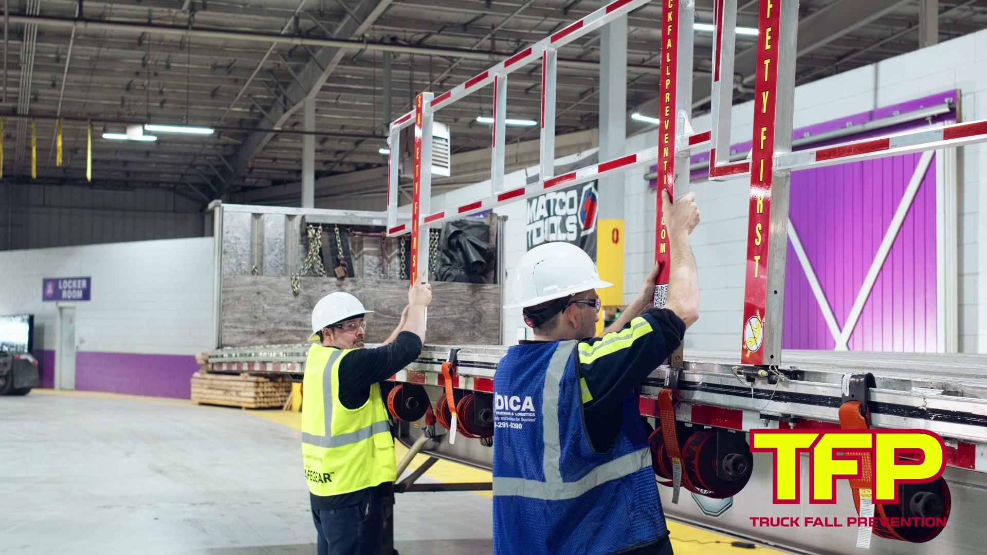 Open Trailer Drop-In Fall Protection Demo
